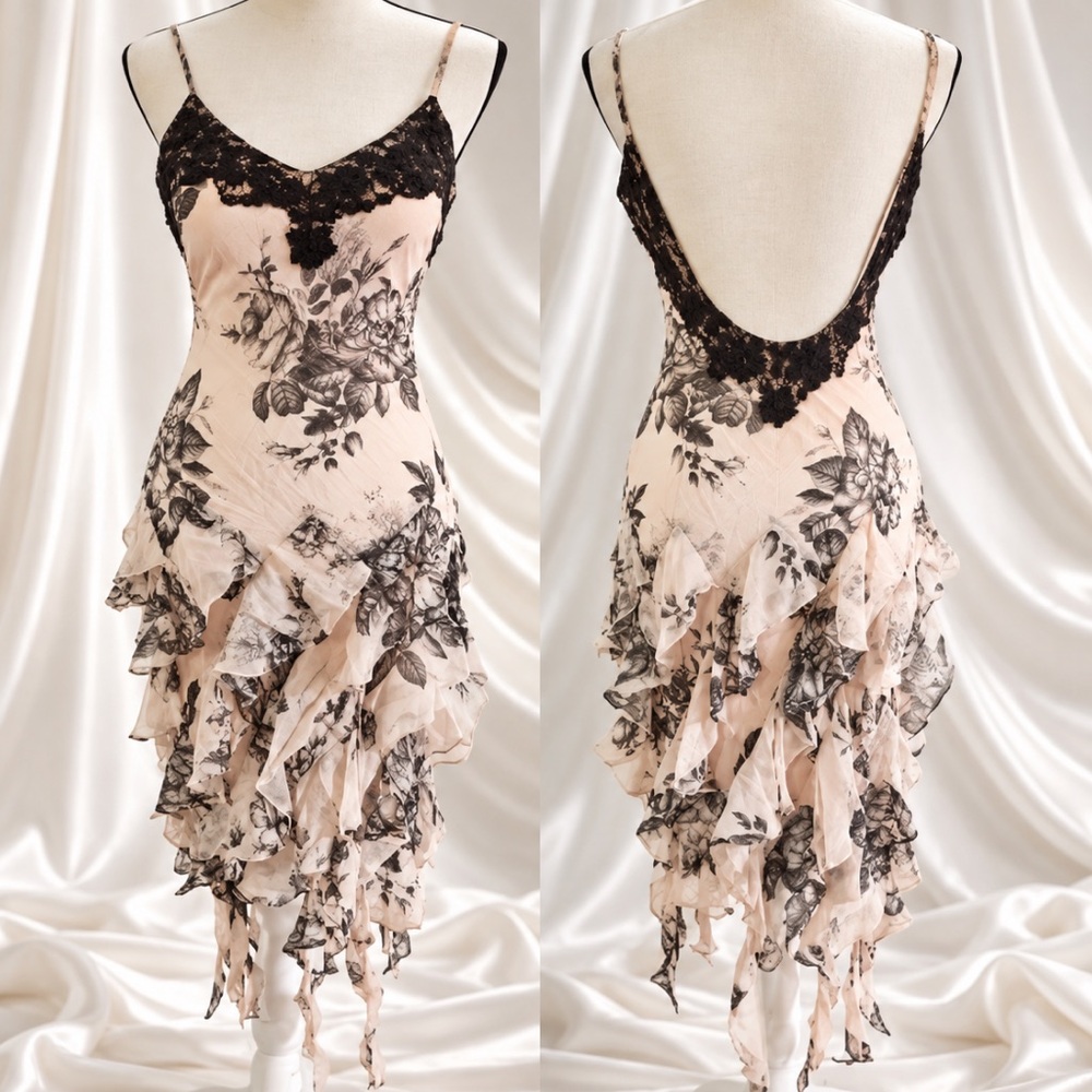 Vintage Y2K 100% Silk Dress Vintage Silk Dress Vintage Silk Lace Dress Fairy